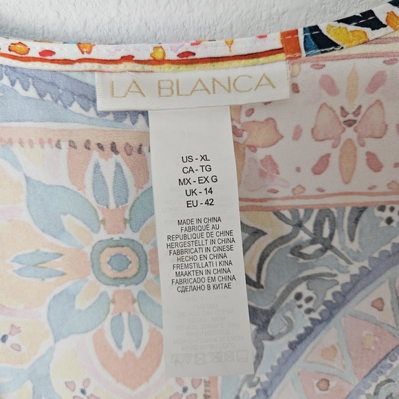 La Blanca Soleil Patchwork Midi Tank Dress Size XL - Picture 5 of 7